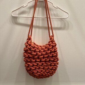 Crochet Shoulder Bag Coral Color